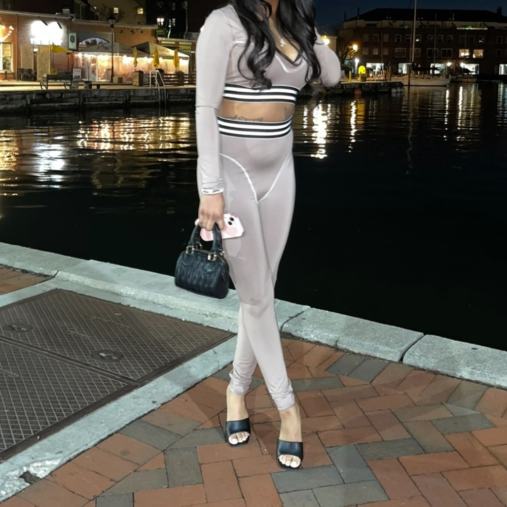 Sexy nude two piece set